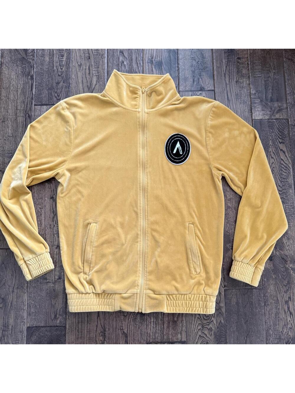 LIV Outdoor Men's Yellow Velour Track Steetwear Jacket size Large